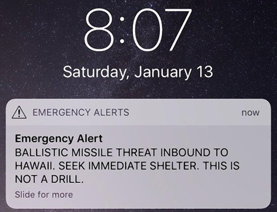 hawaii missile text