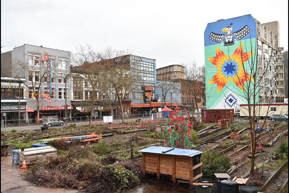 The Vancouver Chinatown Foundation wants to build a 10-storey social housing project on this city property at 58 West Hastings. Council is expected to make a decision Jan. 30. Photo Dan Toulgoet