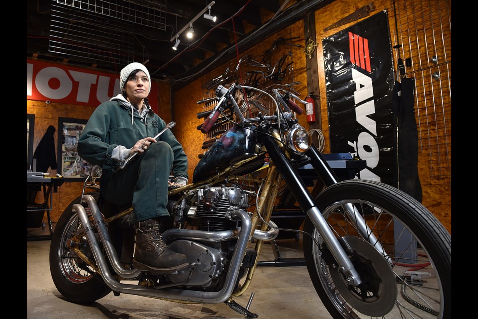 Lack of space and a sense of community are what drew Tori Tucker to the Vancouver Motorcycle Collective. Photo Dan Toulgoet