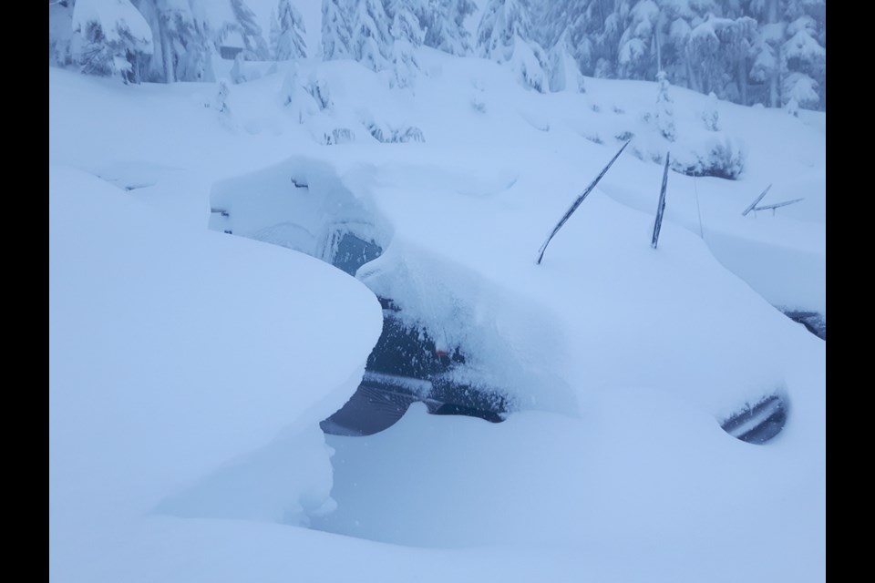 Cars were buried by a massive snowfall at Mount Washington Alpine Resort. The mountain was hit by about 110 centimetres of snow in a 24-hour period.