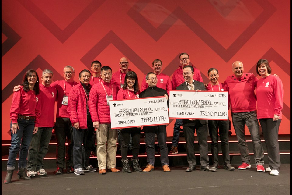 Trend Micro donated $33,000 to two Vancouver schools as part of their recent sales kick-off gathering. Tourism Vancouver says was the largest donation associated with a convention in the city.