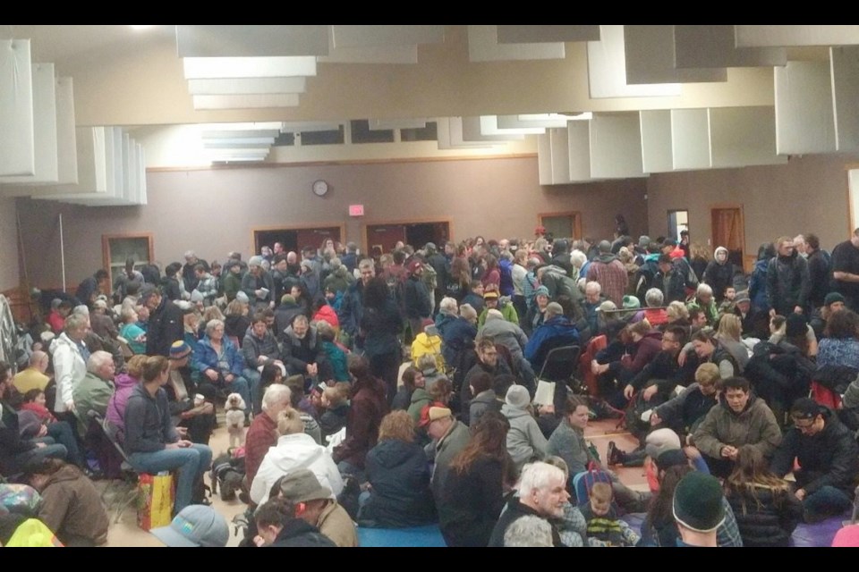 Residents filled the Tofino Community Hall soon after the tsunami warning siren sounded.
