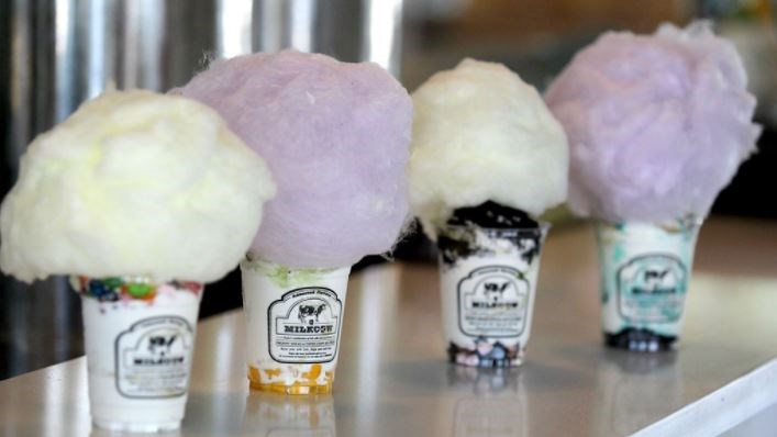Popular Asian cotton candy ice cream café Milkcow opened in Richmond. Image courtesy Milkcow