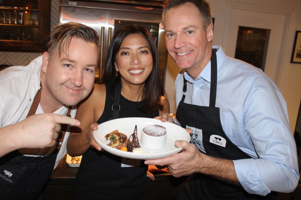 Chef David Robertson helped bring out the culinary best from Global TV’s Sophie Lui and Chris Gailus. The evening news team served as team captains of the culinary challenge.