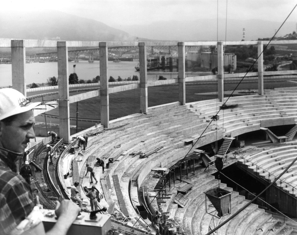 Construction of Pacific Coliseum. AM281-S8-: CVA 180-5870