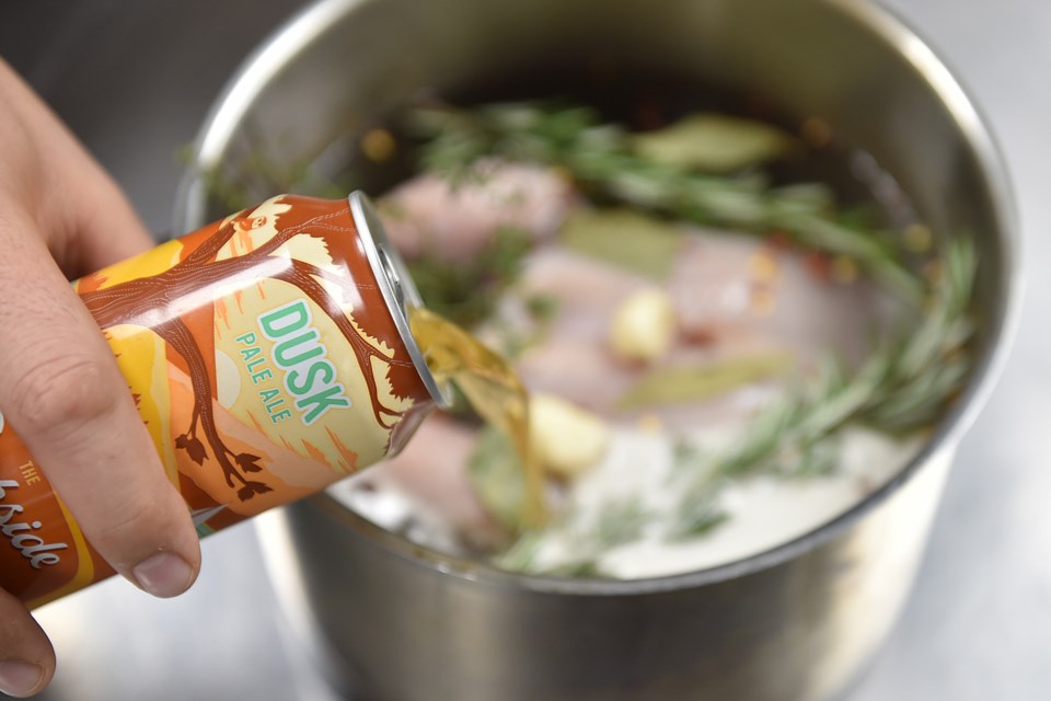 Bells and Whistles beer-brined chicken