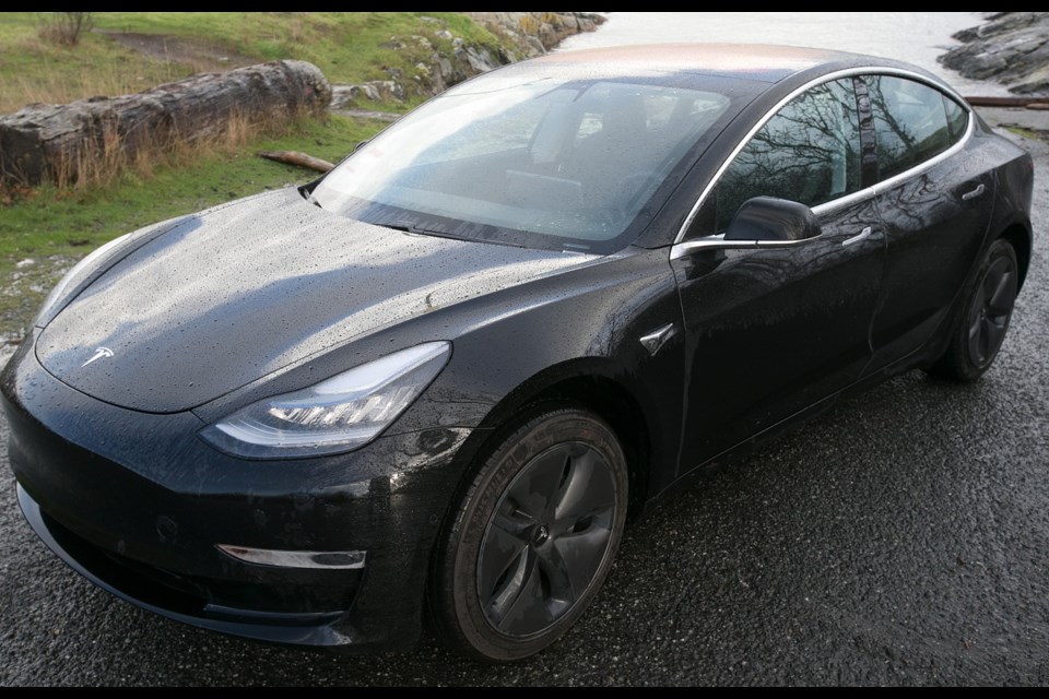 Though the resemblance to Tesla's Model S sedan is clear, the Model 3 is shorter, lighter and not quite as quick. With a zero-to-102 km/h time around five seconds, however, it is certainly no slouch.