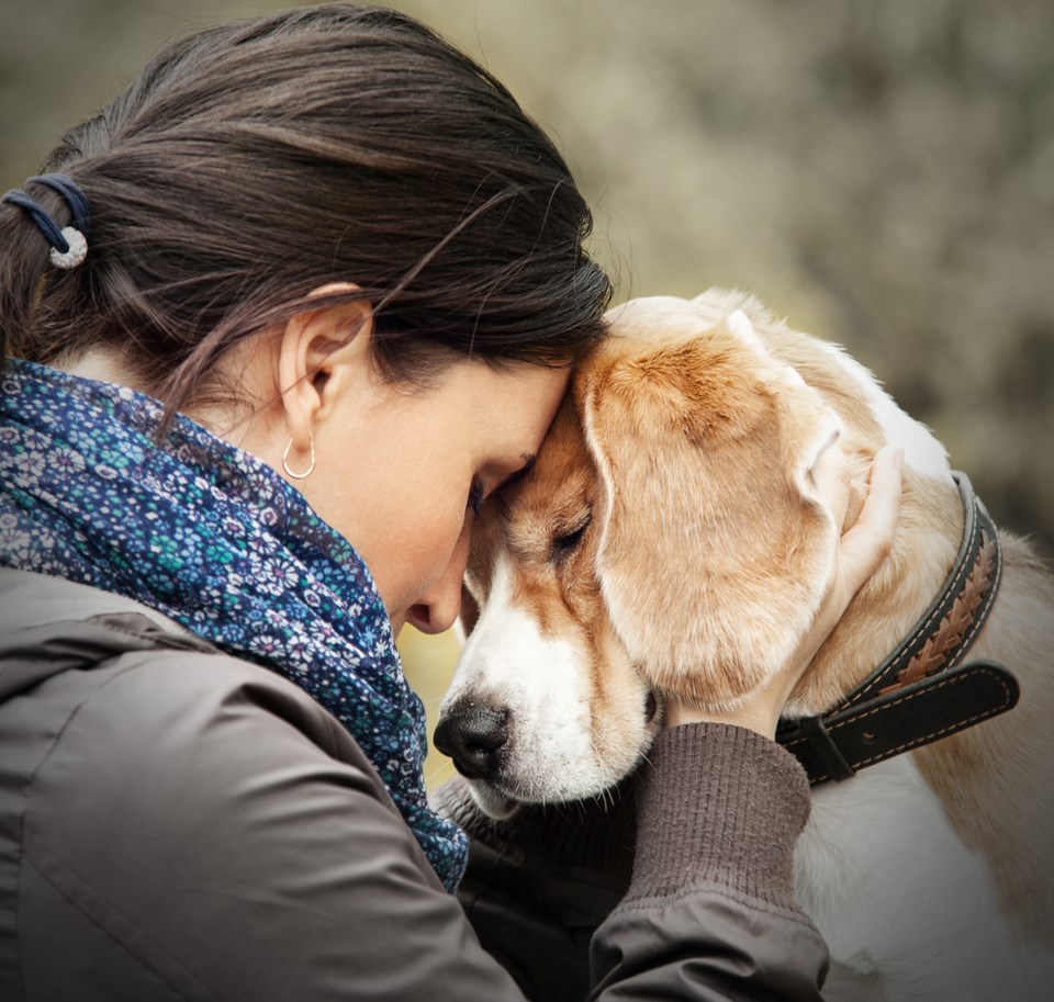 woman with dog