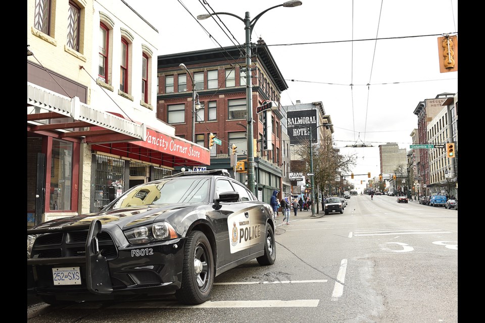 The Vancouver Police Department announced Jan. 30 that it was stepping up patrols in the Downtown Eastside to crack down on street disorder and prevent violence. Photo Dan Toulgoet