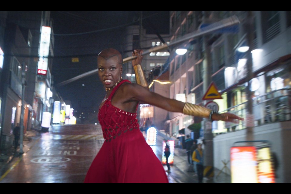 Danai Gurira plays Okoye, the general of the Wakanda warriors known as the Dora Milaje, in Black Panther. Gurira, who grew up mostly in Zimbabwe, says she was thrilled by how Africa and its inhabitants were portrayed in the movie.