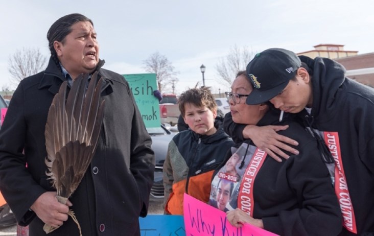 Colten Boushie's family at North Battleford protest