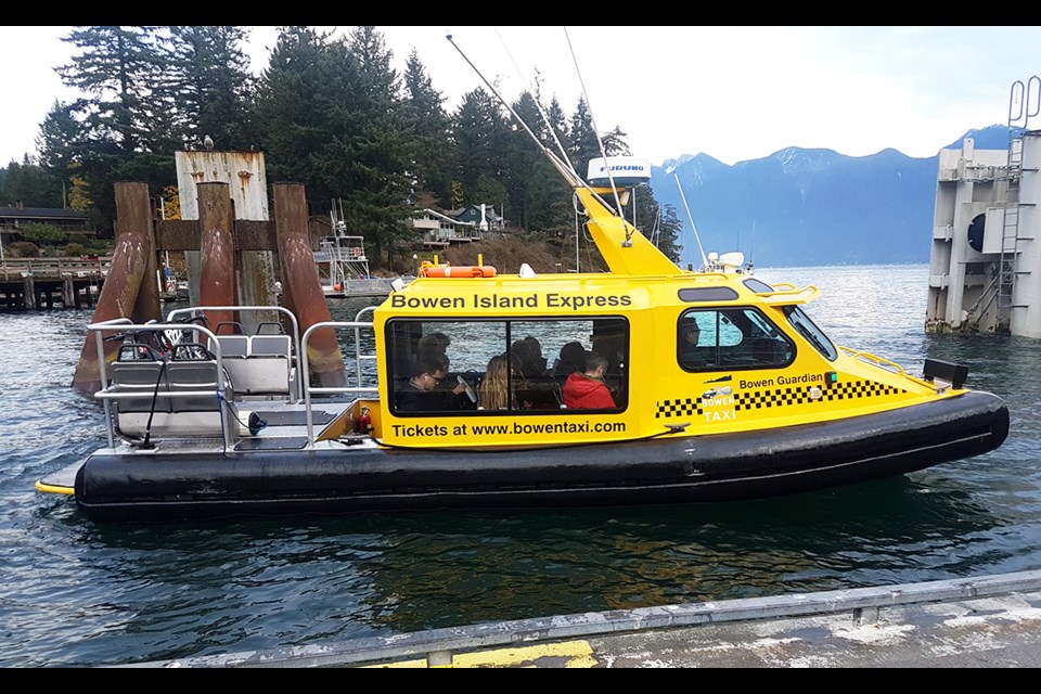The Bowen Guardian, seen here leaving Bowen Island, can no longer drop off or pick up passengers at Coal Harbour, forcing the commuter water taxi service to close until a new downtown Vancouver docking site can be found.