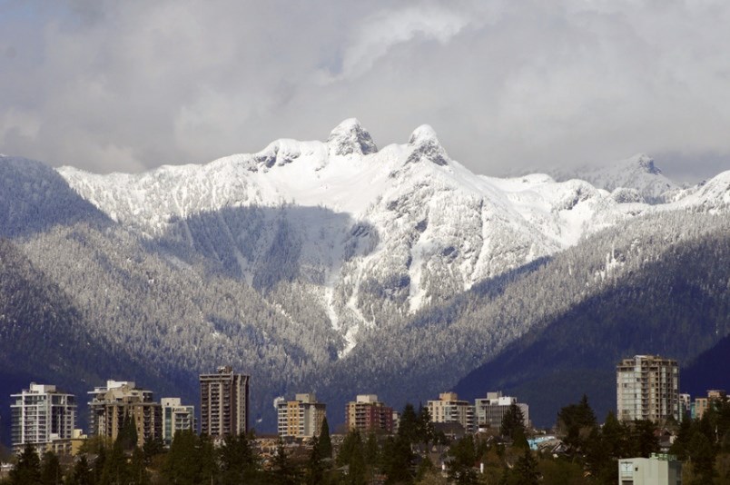 snow on mountains