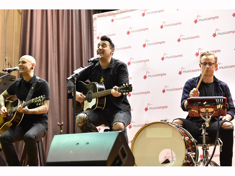 Members of Hedley recently performed at MusiCounts charity event at Sir Alexander Mackenzie elementa