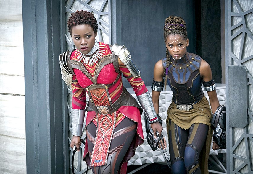 Oscar winner Lupita Nyong’o, as Nakia, and Letitia Wright, as Shuri, are part of an excellent ensemble cast starring in Black Panther, Ryan Coogler’s new movie based on the Marvel Comics character of the same name.
