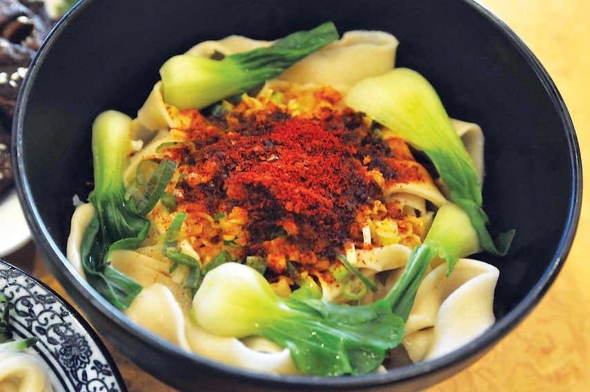 Spicy Hot Oil Noodle dish from Lao Cai Chinese Cuisine in West Vancouver.