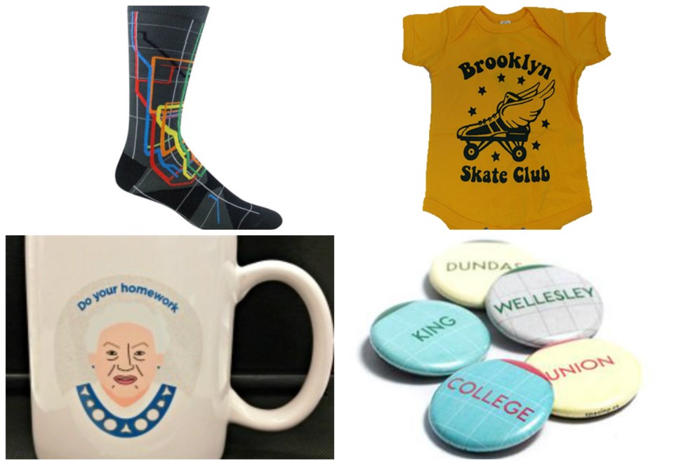 Whether its subway socks and buttons, retro onesies or coffee mugs, municipal governments are gettin