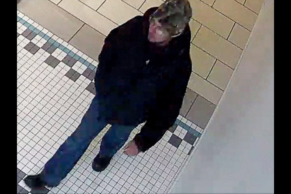 Surveillance video shows a man police are seeking to question after a 12-year-old girl was sexually assaulted at Bay Centre on Sunday. Feb. 18, 2018