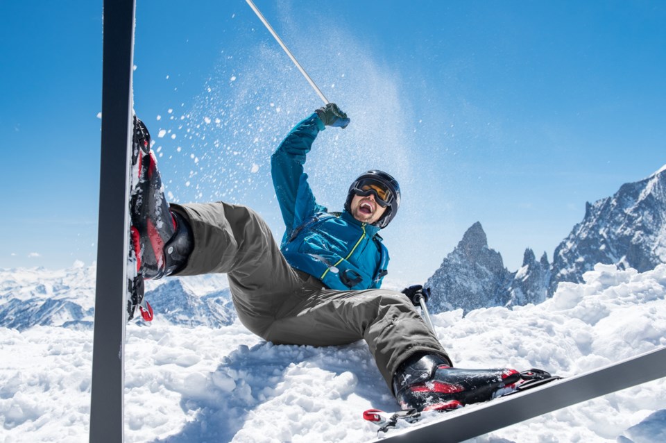 skier falling