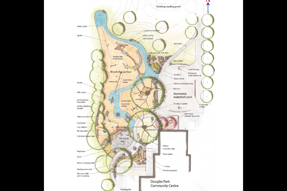 The design for a new playground at Douglas Park.