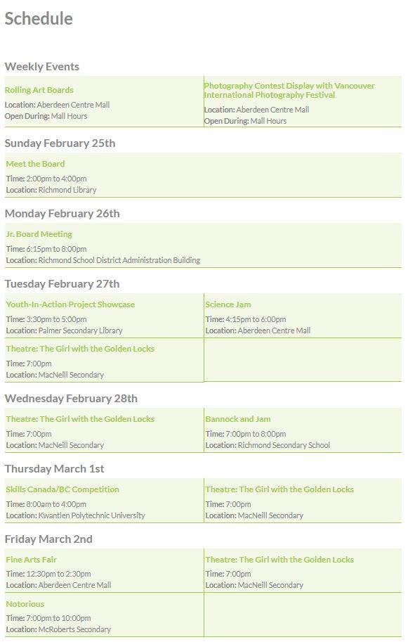 schedule