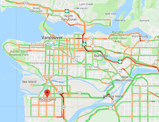 Ongoing Traffic and transit conditions in Richmond Richmond News