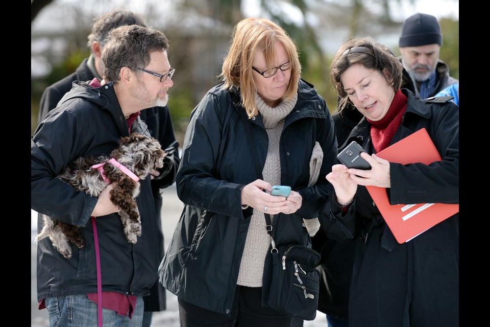 Look and learn: A new digital walking tour developed by the New Westminster Heritage Preservation Society showcases some of the homes featured in the past 38 years of its annual Heritage Homes Tour. Some residents recently tested out the app and viewed some of the homes in the Queen’s Park neighbourhood, but homes in various neighbourhoods are included in the tour.