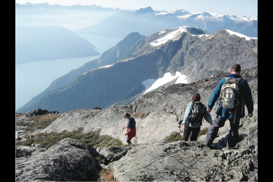 Hiking above Bute Inlet.