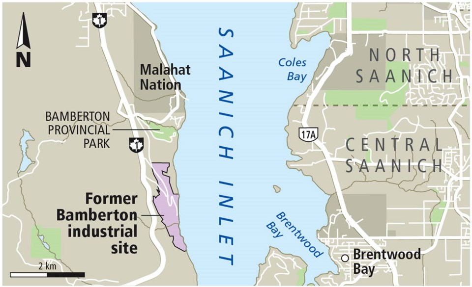 Map - Bamberton site and Malahat Nation
