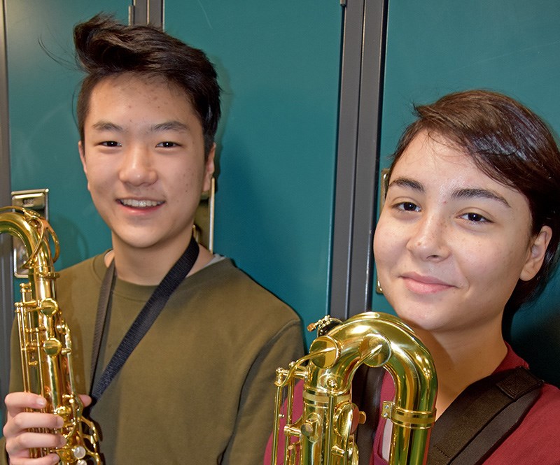 Joey Tsai and his Terry Fox secondary bandmate Sveta Zamaeva