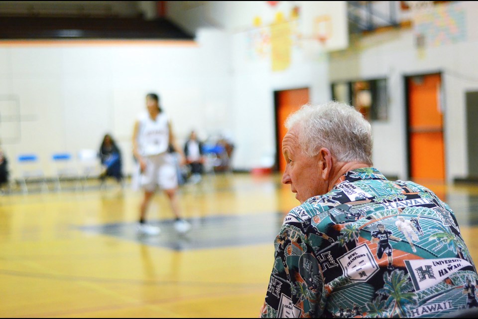 Longtime New Westminster Secondary basketball coach Doug Woodward said his final season may not have had the ‘wow finish’ everyone hoped for, but the team advanced to the provincials and won its final game. Now, he’ll find another occasion to wear his trademark Hawaiian shirts.