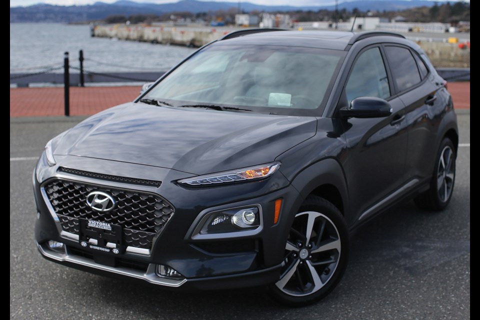 The Kona takes its place as the smallest and least expensive crossover/SUV in the Hyundai lineup.