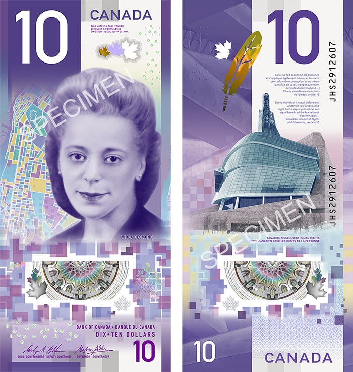 Viola Desmond $10 bill