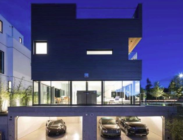 Point Grey cube house garage