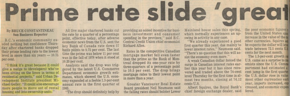 Prime rate slide great Sun Apr 19 1985