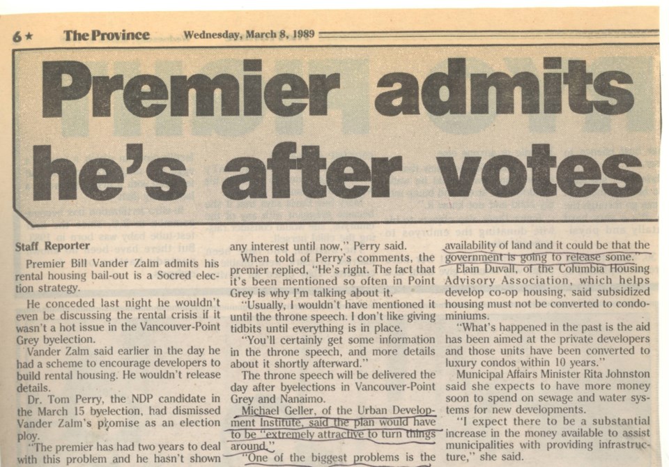 Premier after votes Province March 8 1989