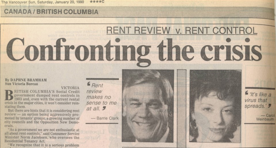 Rental crisis Van Sun January 20 1990