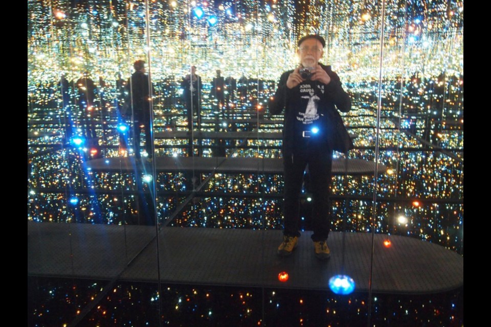 Ron Simmer in an infinity room. Simmer's own infinity room creation was a hit at the inaugural Luminescence show in 2016, and he's back for the show's third edition this march with an adult-only installation called MELT.