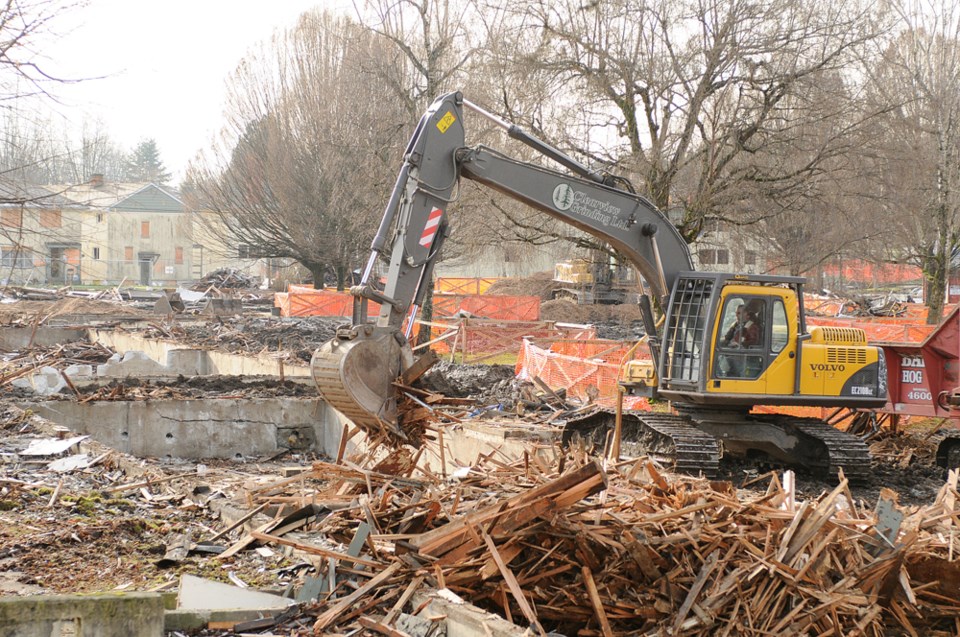 Social housing units on the Little Mountain redevelopment site were knocked down in 2009. Photo Dan