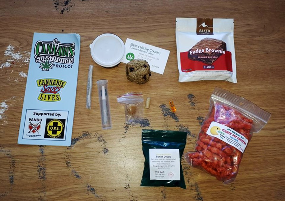 A typical care package Neil Magnuson gives to opioid users as part of his Cannabis Substitution Proj