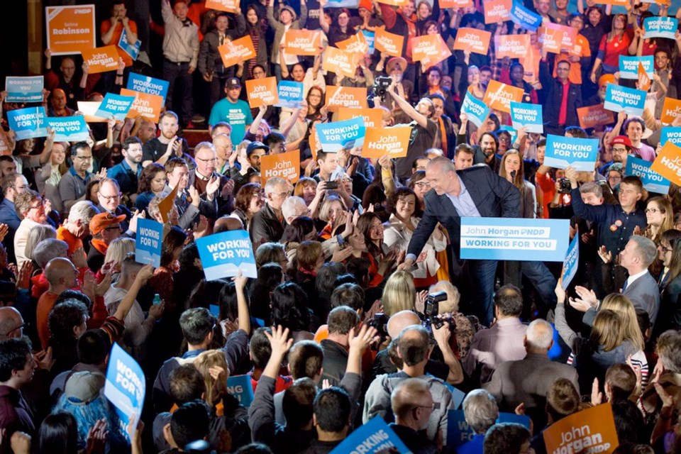 While the B.C. Liberals focused their campaign in the 2017 election across the province, NDP Leader John Horgan spent much of his time in Metro Vancouver, including at a rock star-style event at the Commodore Ballroom on Granville Street on April 23, 2017. The strategy paid off for the NDP.