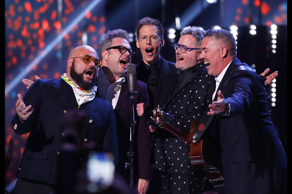 The Barenaked Ladies reunited for a performance at the 2018 Junos in Vancouver, where they were inducted into the Canadian Music Hall of Fame