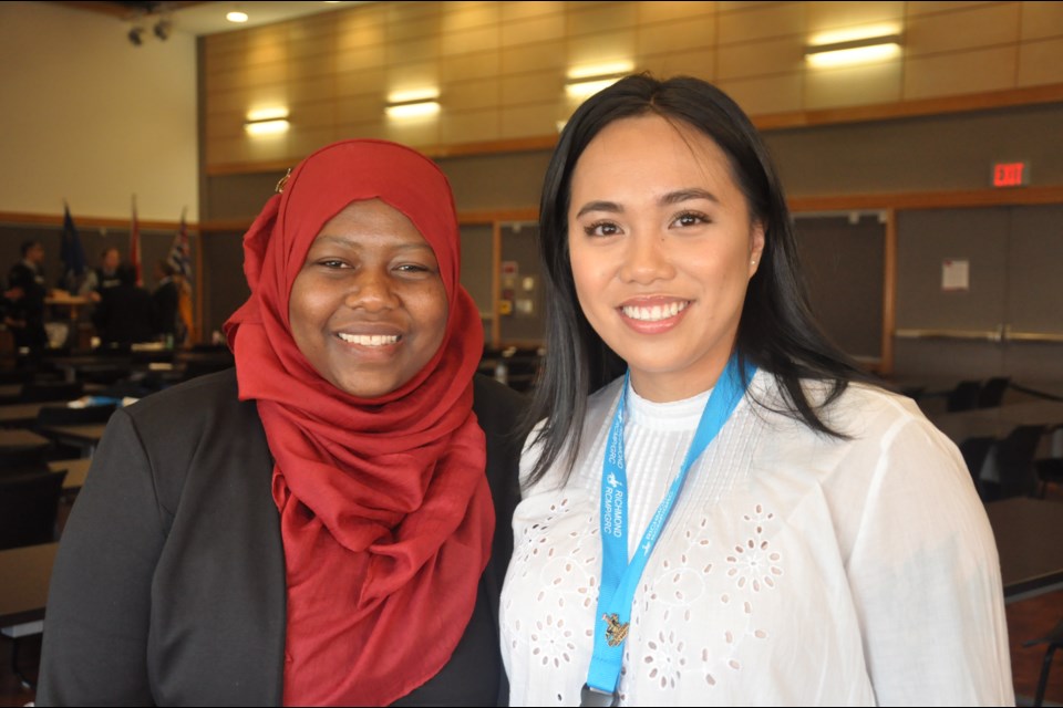 KPU students Jamila Mberwaa (left) and Maria Guiang think anti-racism education should be mandatory in Canada. Daisy Xiong photo
