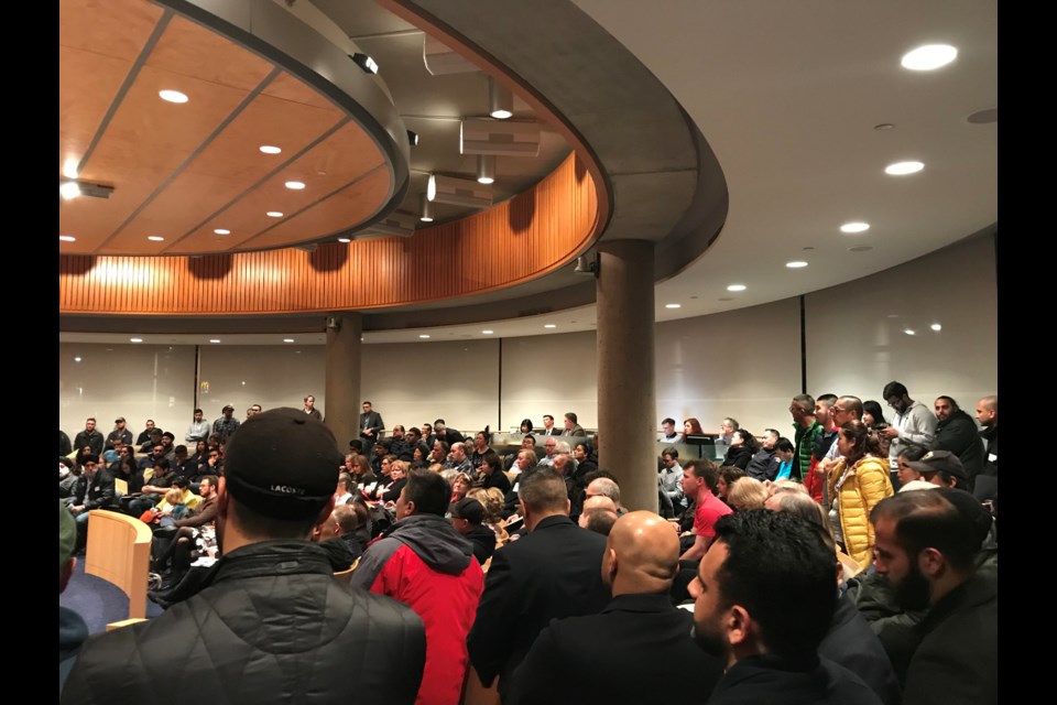 Council chambers were filled to standing room only. Photo: Alyse Kotyk/Richmond News