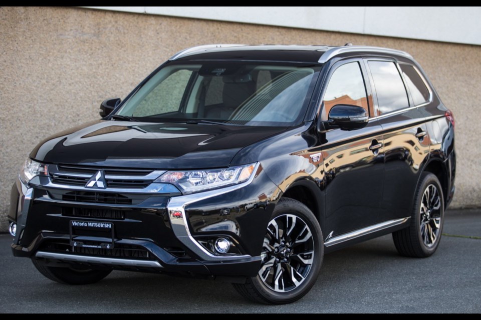 The Mitsubishi Outlander PHEV has two electric motors, one front and one back, and a 2.0-litre gasoline engine.