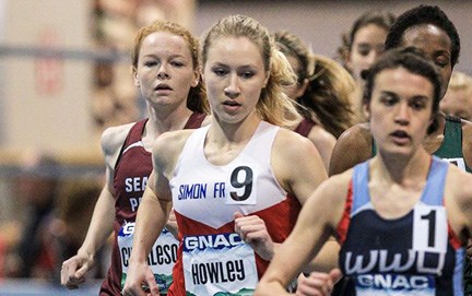 SFU distance runner Julia Howley, centre, was one of the recipients of the Lorne Davies Athletes of the Year for 2018, presented this week.