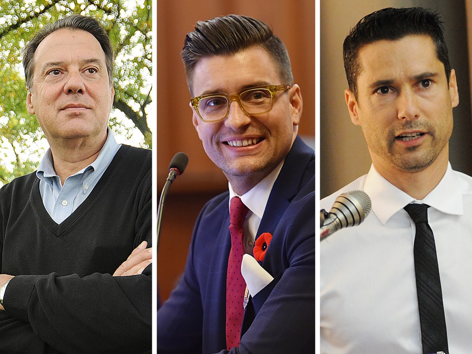 John Coupar, Hector Bremner and Glen Chernen are vying to be the NPA's mayoral candidate. Photos Dan