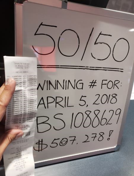 winning 50/50 ticket