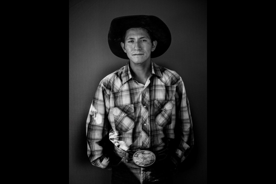 Mountain Rider Tyson Coutlee, Merritt, 2014, part of Chilcotin Rodeo, an exhibition featured in the 2018 Capture Photography Festival. The photos are part of a collection shot by New West photographer Gabor Gasztonyi.