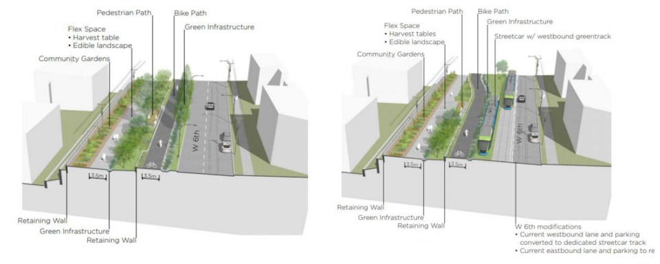 Zone one depicted with and without streetcar.